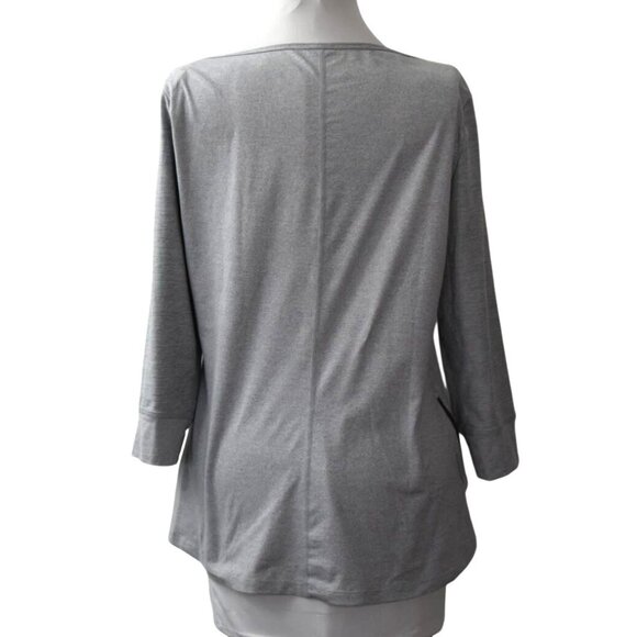 The North Face Womens M Top FlashDry 3/4 Sleeve Gray Pocket - Picture 3 of 11